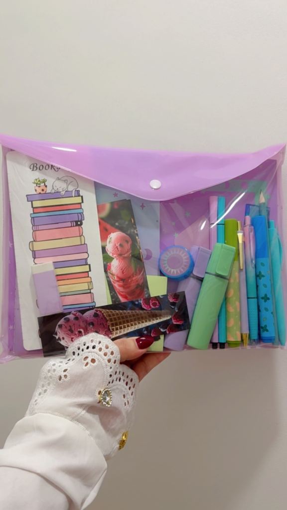 Mystery Purple Stationery Set with Pens, and Notebooks