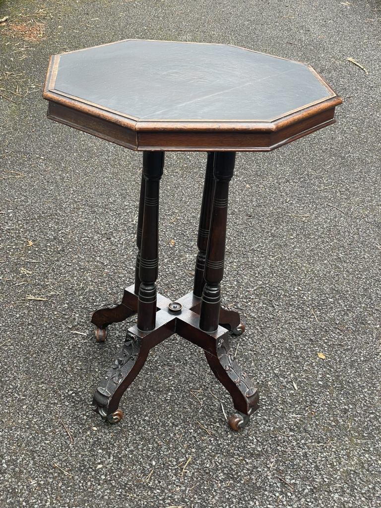 Antique  Hexagonal Carved occasional table, 