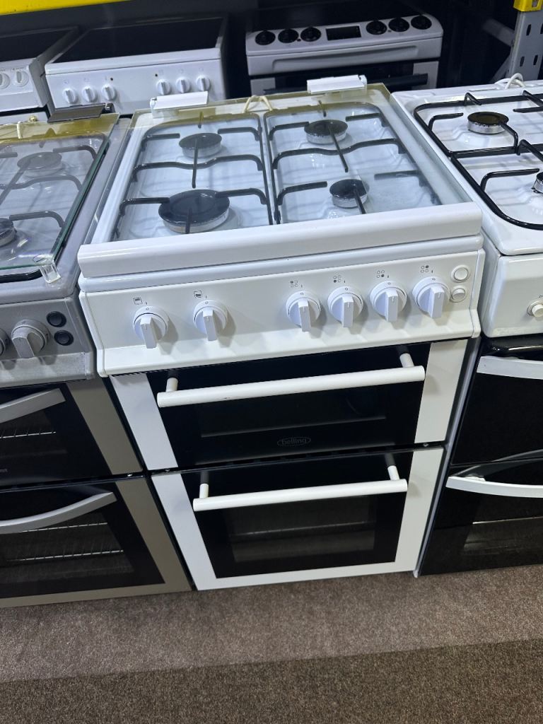 Belling white good condition 50cm gas cooker with oven and grill 
