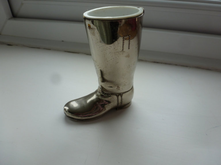 VINTAGE SILVER-PLATED STIRRUP HUNTING CUP- SHOT MEASURE 1.5 floz - RIDING BOOT