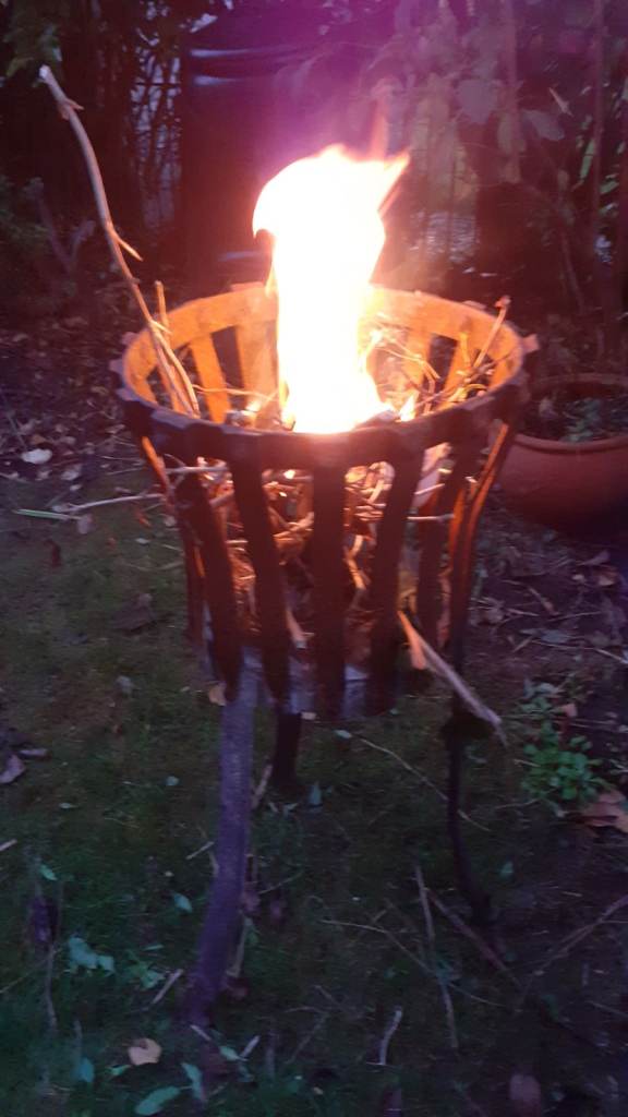 Vintage iron burner or planter