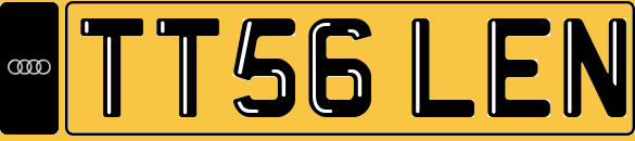 TTs GLEN Cherished Registration Number Plate AUDI TTS Glenn TT LEN - DVLA Fee Included