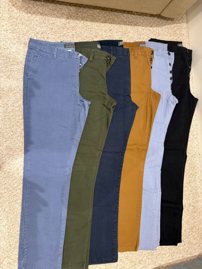  Men's Chinos/Trousers – Various Colours, Good Condition