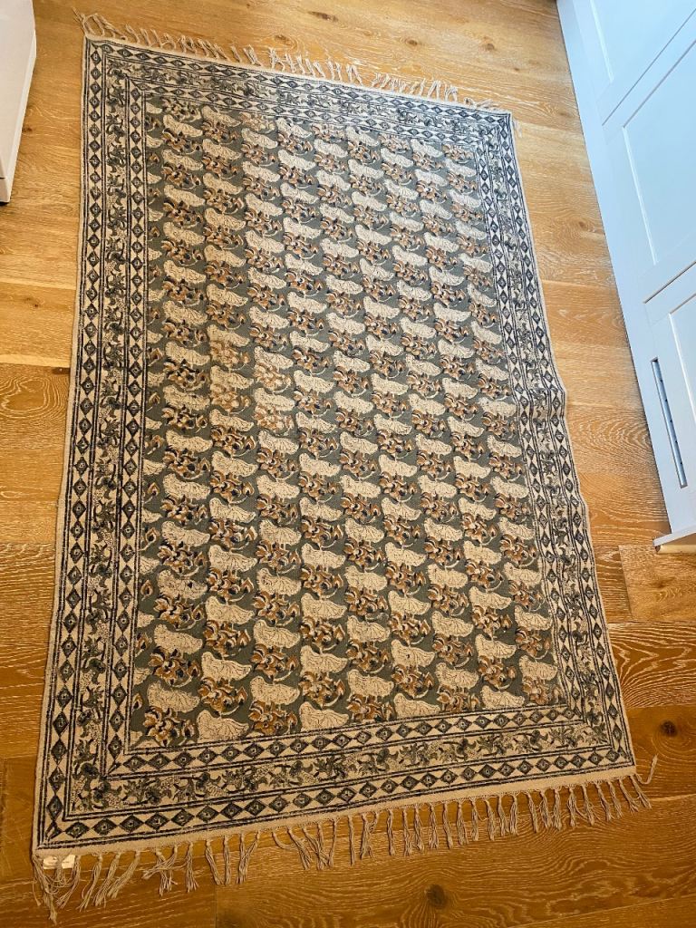 Cotton Rug - Indian block print pattern
