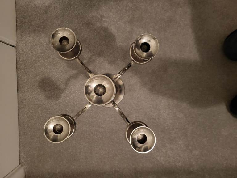 Pair of 5 Arm Silver Candelabra