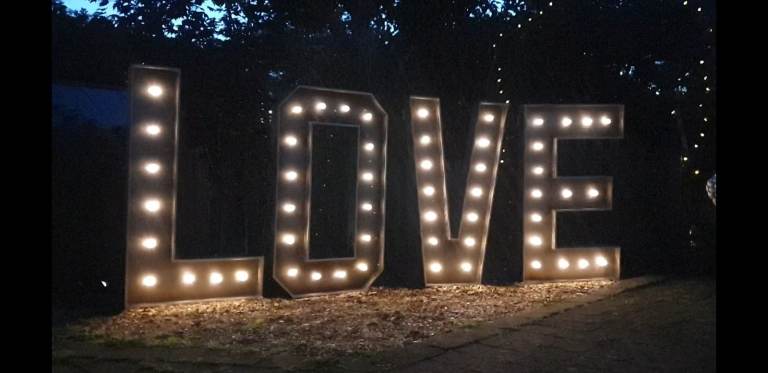 Wedding love lights for hire 
