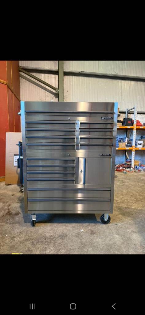 2 tier 14 drawer 41" wide tool cabinet/ chest on wheels
