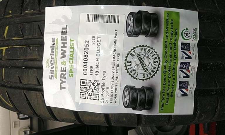 215 55 18 99v Sunny Sportmacro 6mm Part Worn Pressure Tested Tyre