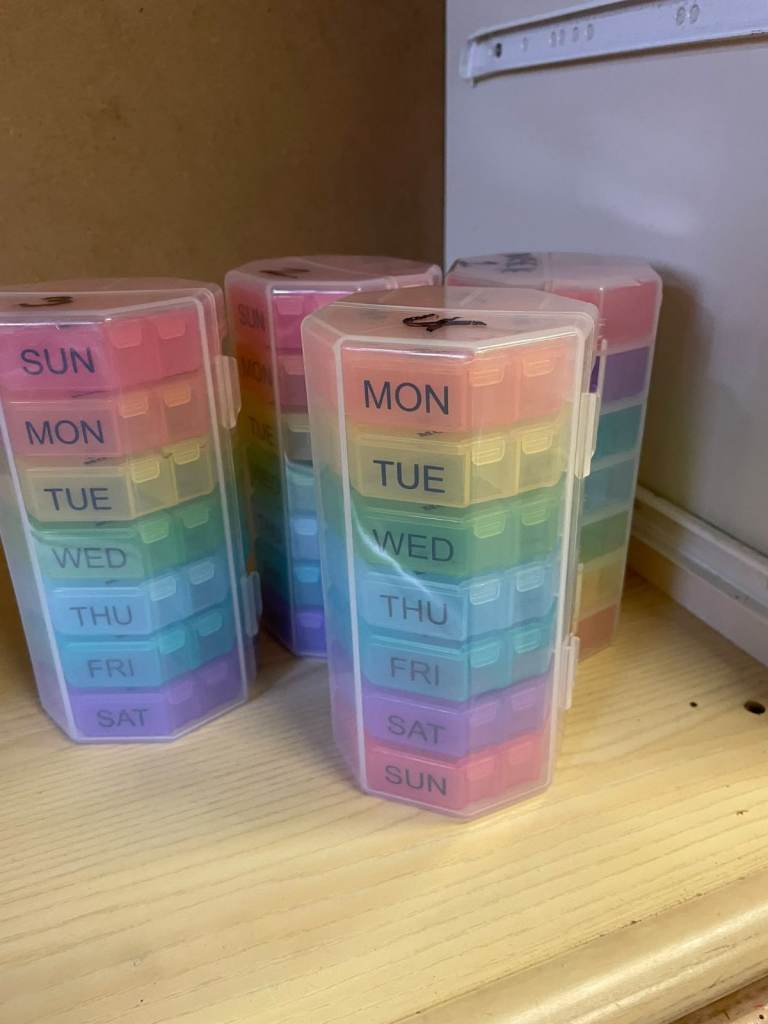 New Rainbow 7-Day Pill Organiser Boxes - Set of 4