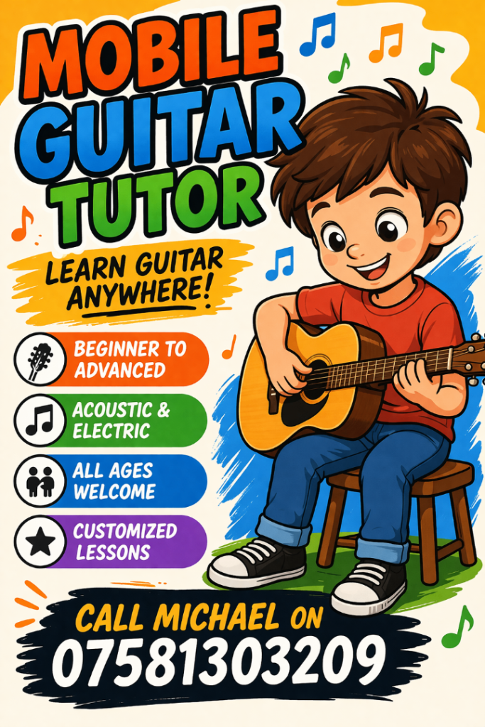 Moblie Guitar lessons Fife/Dundee & St Andrews - learn from your own home !