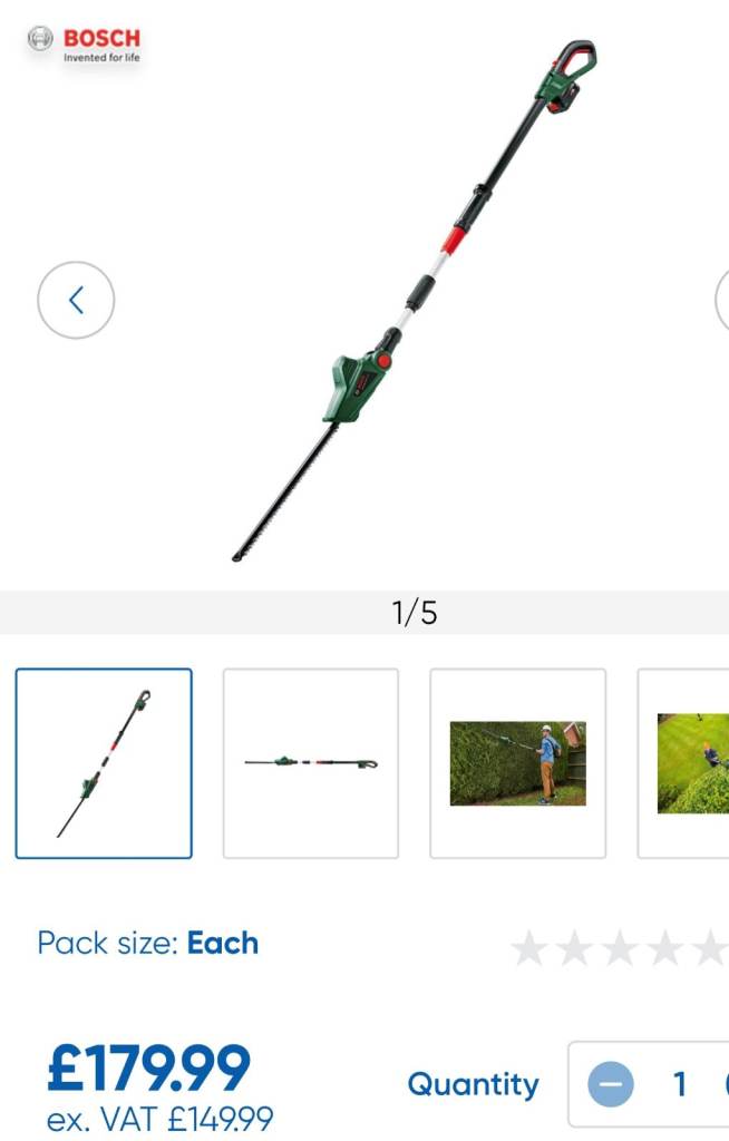 Bosch 43Cm 18 V Cordless Hedge Trimmer