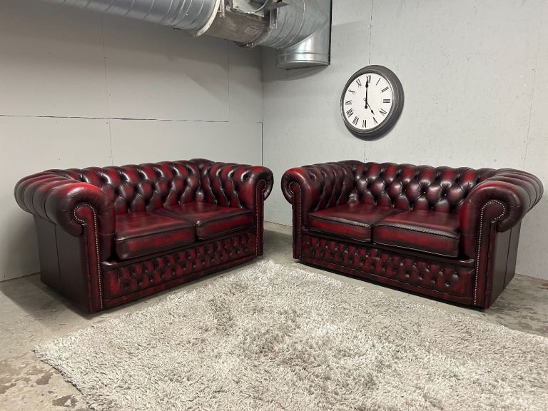 PAIR OF WINCHESTER CLUB CHESTERFIELD SOFAS DELIVERY AVAILABLE 