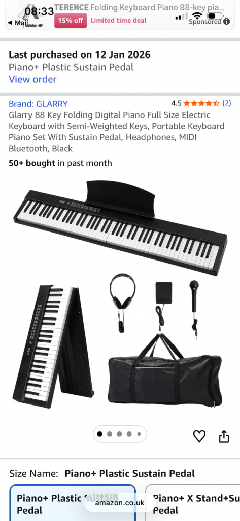 Glarry 88 key electric piano