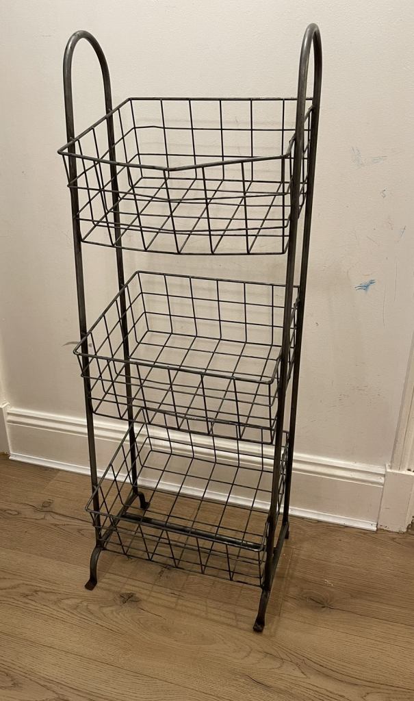 Antique wire basket 102x37x30cm