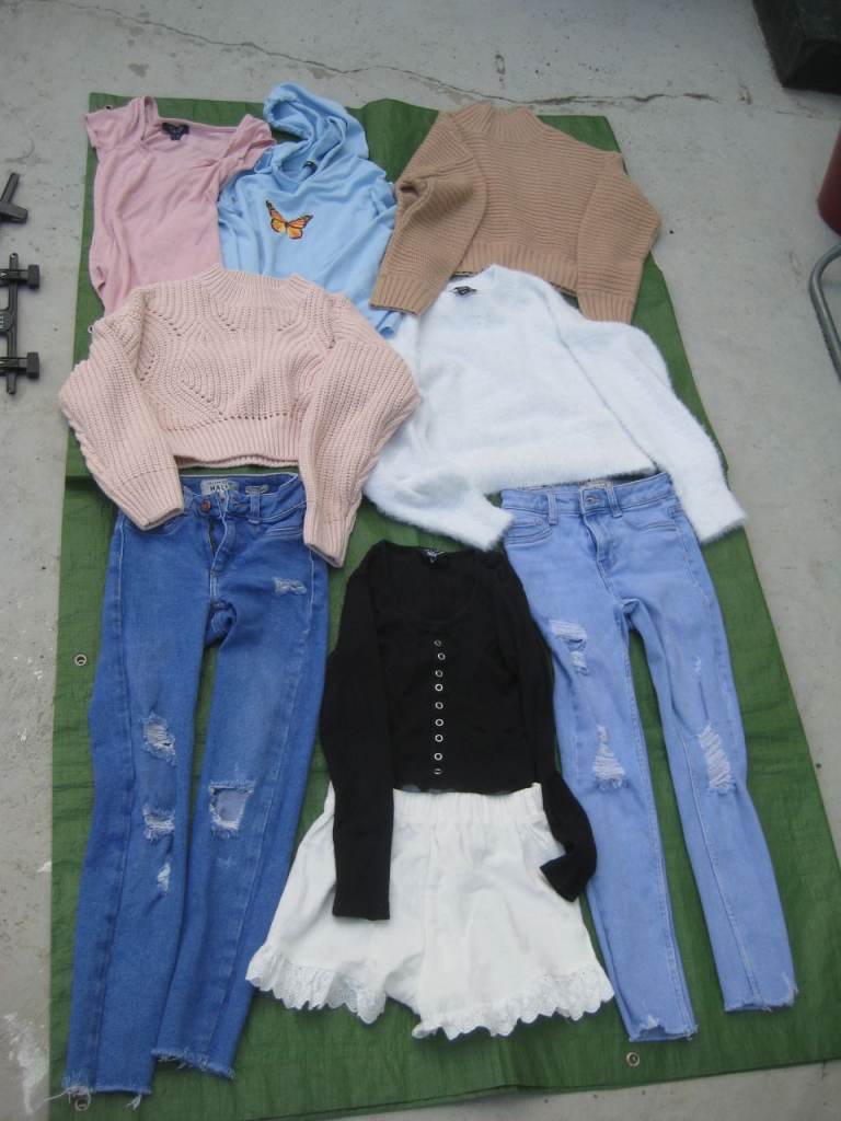 9 Similar Size Stylish & Fashionable Tops, Skirt & Jeans for a 10-11 Year Old - All 9 for ONLY £20