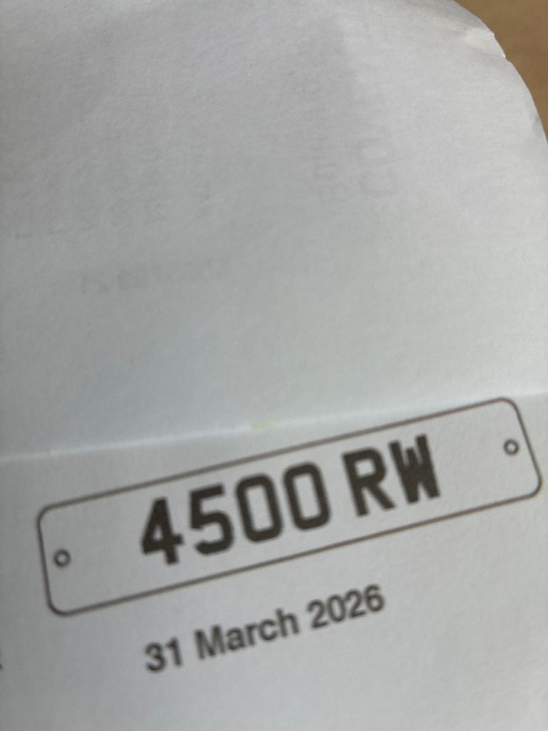 Number Reg 4500 RW
