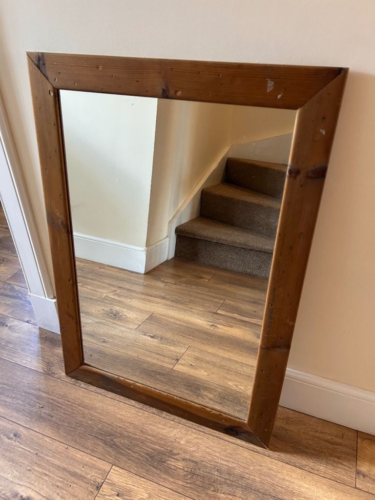 Rustic Wooden Framed Mirror – Large 