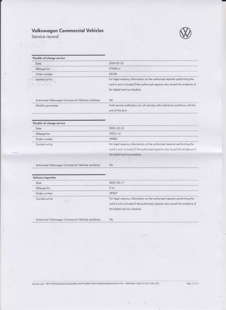 2020 20 VOLKSWAGEN TRANSPORTER 2.0 TDI T32 HIGHLINE KOMBI DOUBLE CAB 5DR DSG SWB