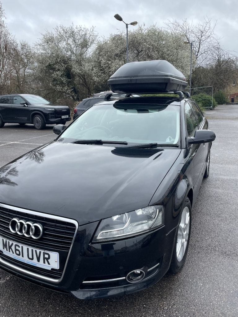 Audi A3 hatchback with 420L roof box 