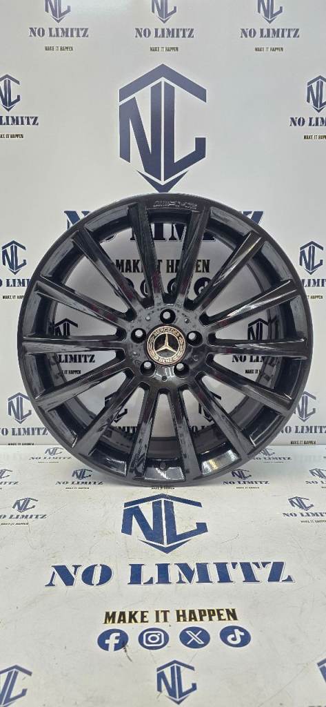 GENUINE MERCEDES 20" 8.5J TURBINE S-CLASS OEM 5x112 SINGLE WHEEL GLOSS BLACK A2224010400