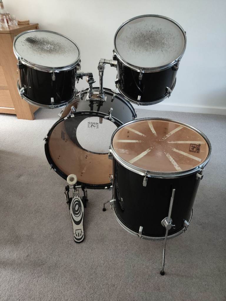 Session Pro Drum Kit - Black, Fair Condition