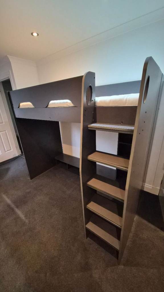 Galaxy Grey Wooden Gaming High Sleeper Bed