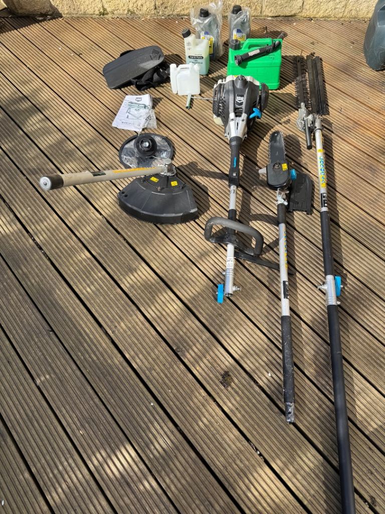 Petrol Garden Multi Tool Mac Allister complete kit