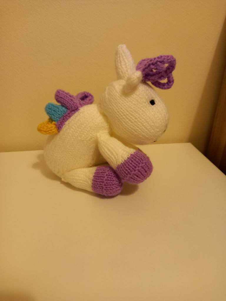 New hand knitted unicorn