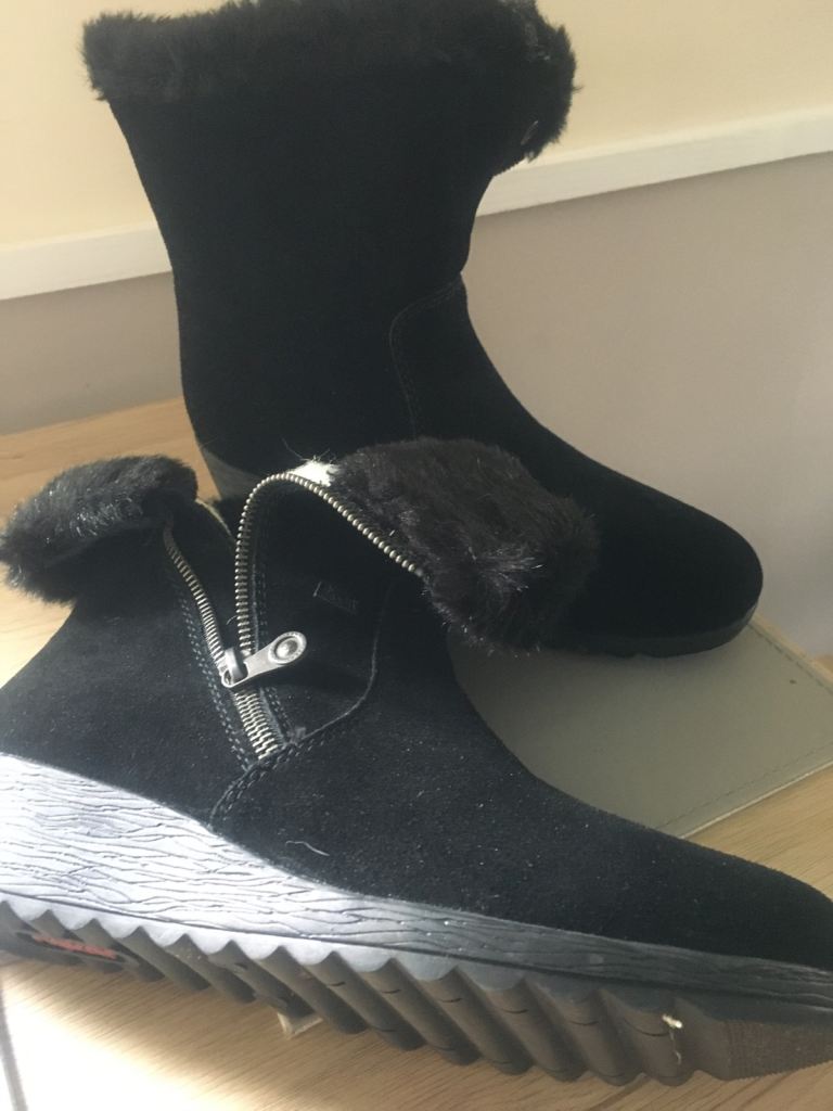 Ladies ladies Black Riekar Boots Size 41 Not worn outdoors they are too narrow for my feet
