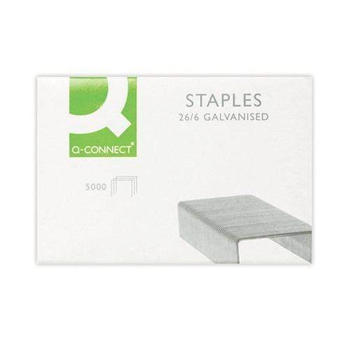 Staples 26/6 [Q-Connect] [KF27001] single wire galvanised pack 5000 x10 [BOX]