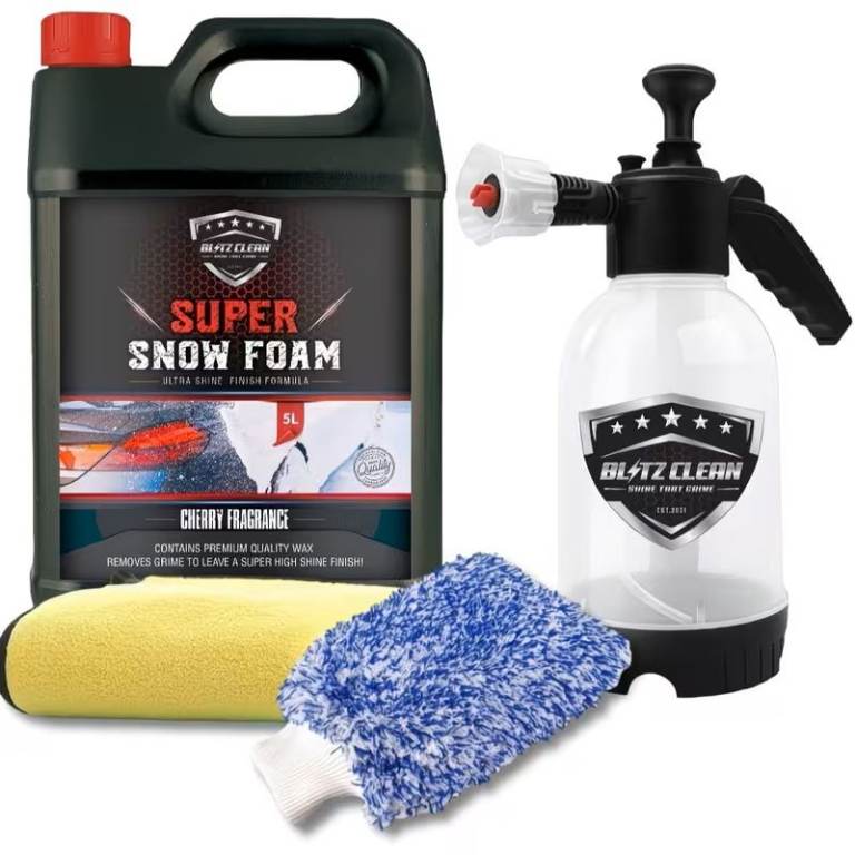 5L Snow Foam – 2L Pump up Snow Cannon – Full Kit Inc Mitt & Drying Cloth – Cherry