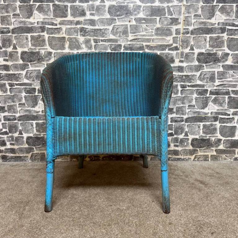 Blue Wicker Tub Chair