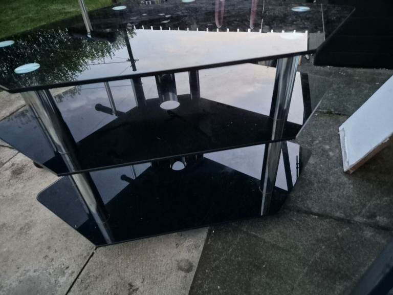Black Glass tv stand FREE