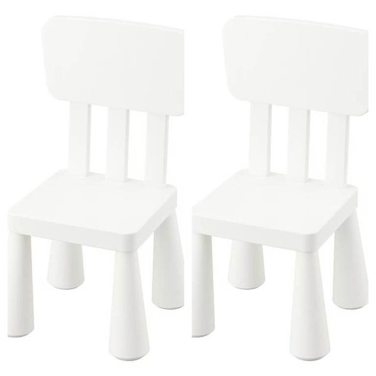 Ikea Kid's White Mammut Chair x 2 - Fully Assembled