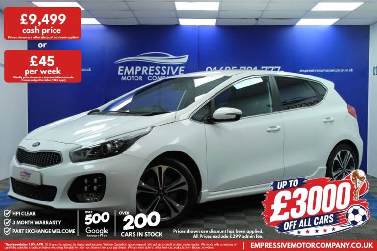 2018 18 KIA CEED 1.0 T-GDI GT-LINE HATCHBACK 5DR PETROL MANUAL EURO 6 (S/S) (118