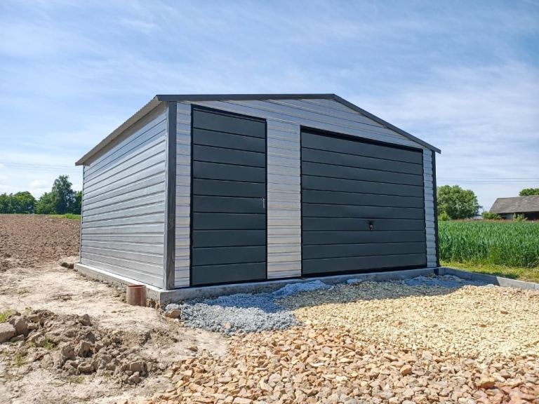 17x17ft (5m x 5M) Metal Garage with Matte Graphite Finish