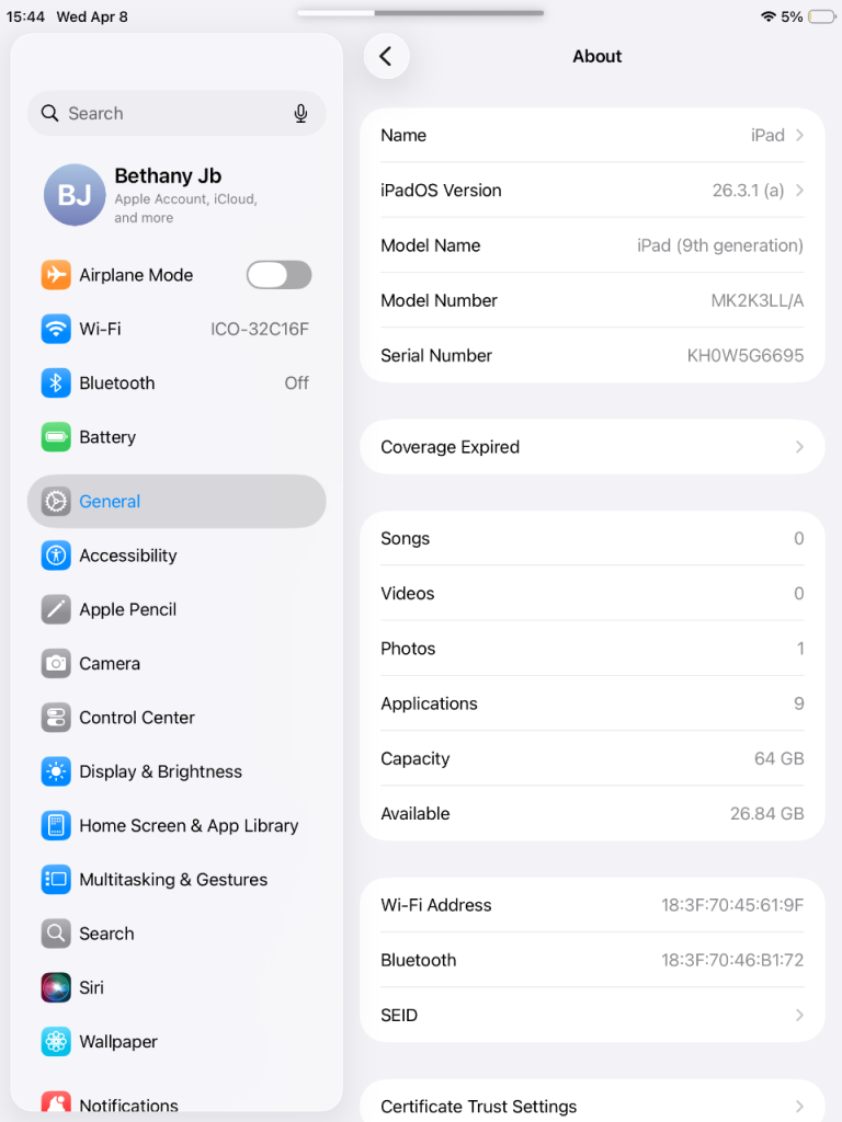 Apple iPad 9th generation 