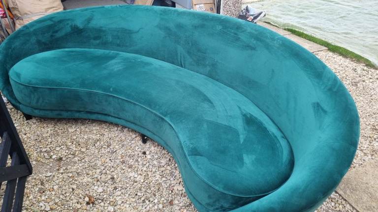 Very large teal sofa 