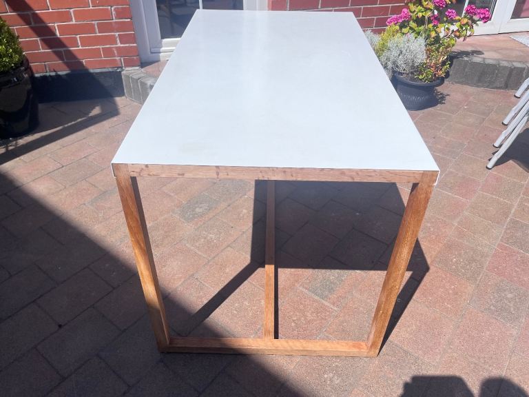 Habitat Table / Oak Legs and Metal surface