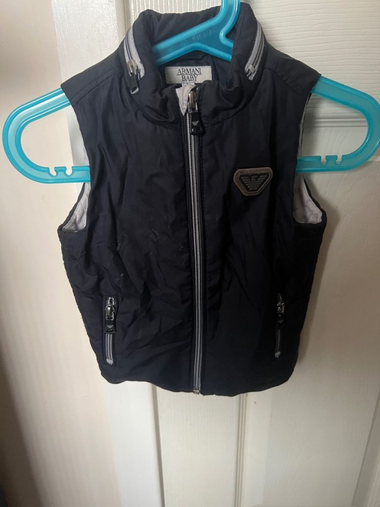 Armani Baby Black Padded Gilet - 12 Months, Good Condition