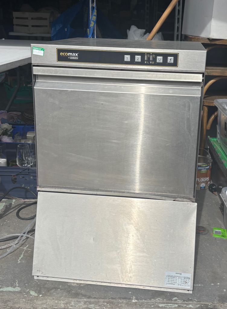 Ecomax H600 Commercial Dishwasher - Stainless Steel, pat tested available for spare and repair