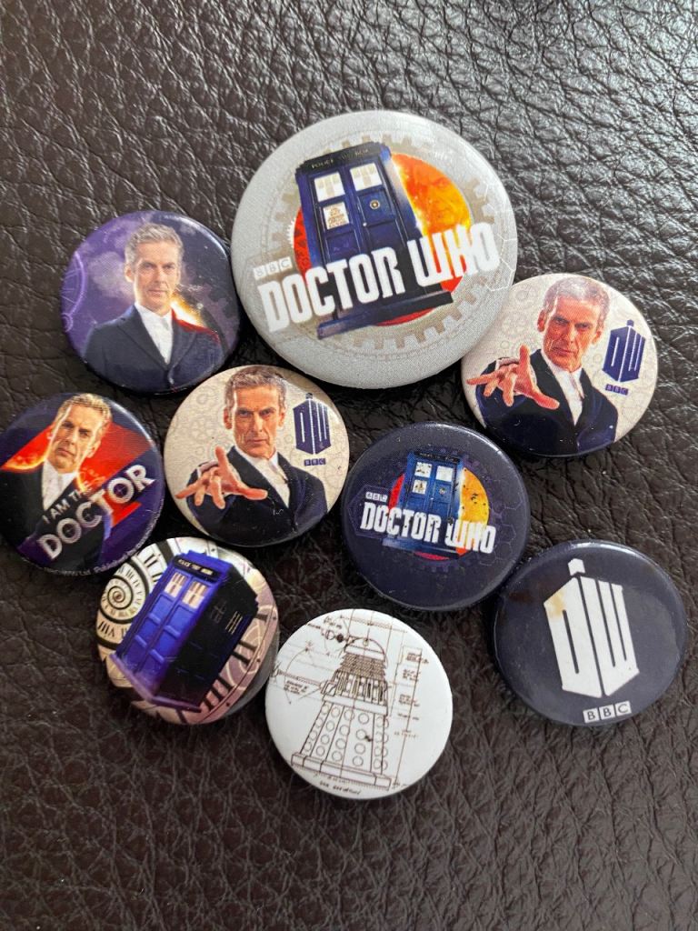 Dr Who badge selection.