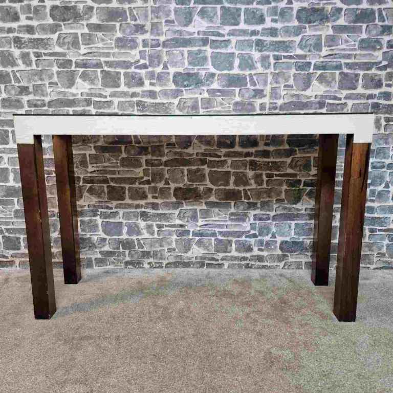 Lizard Skin Console Table With Glass Top