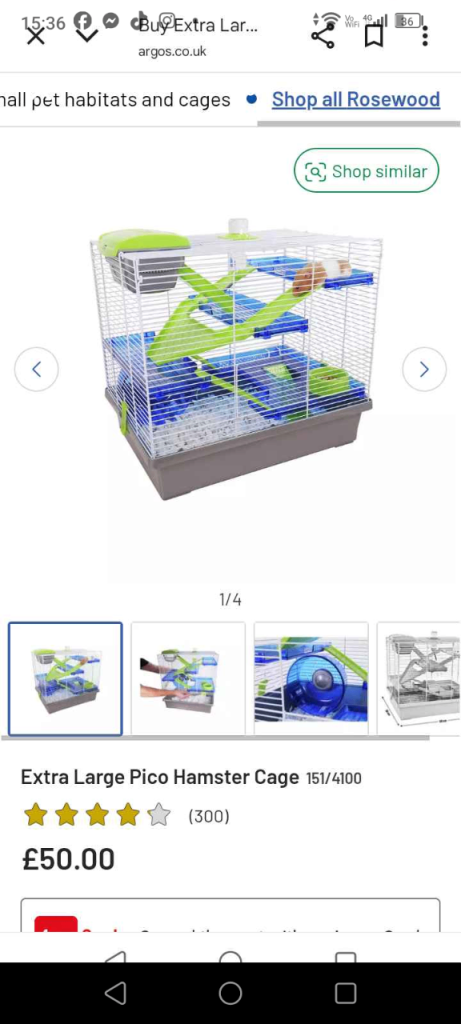 Pifco extra large b/new hamster cage cost £50 got box if needed  