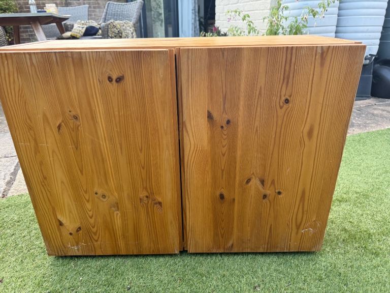 Wooden Storage Cabinet with Shelf – Good Condition