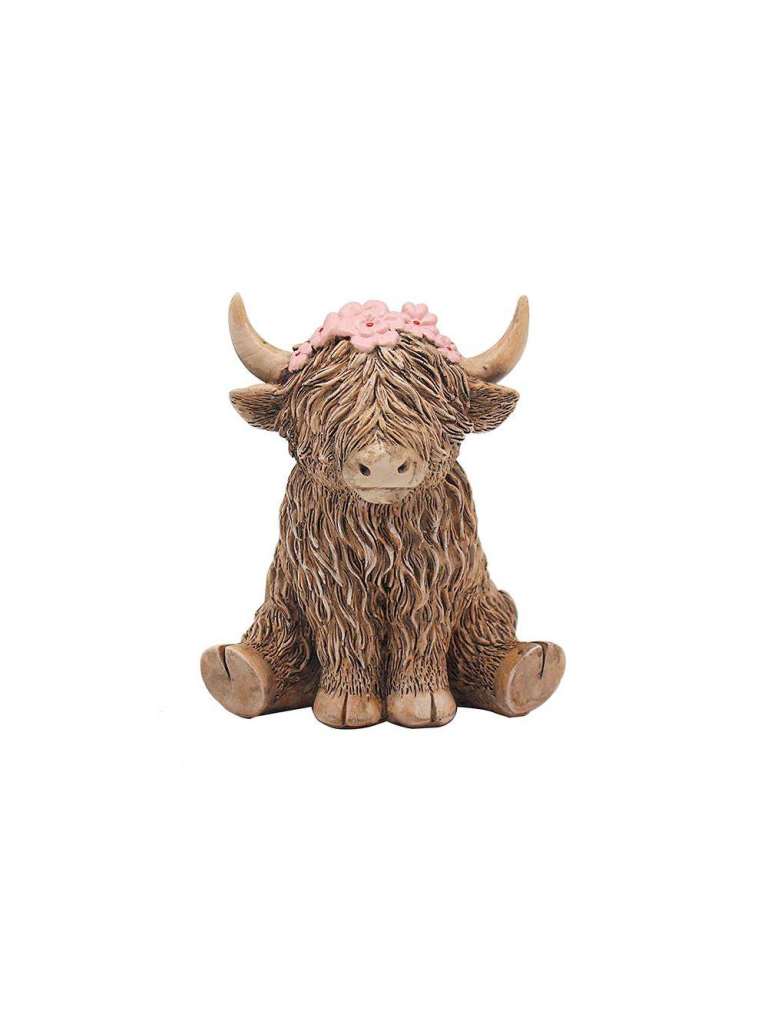 Highland Cow with Floral Crown 