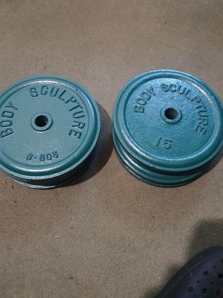 BODY SCULPTURE Weight Plates – Green, Good Condition
