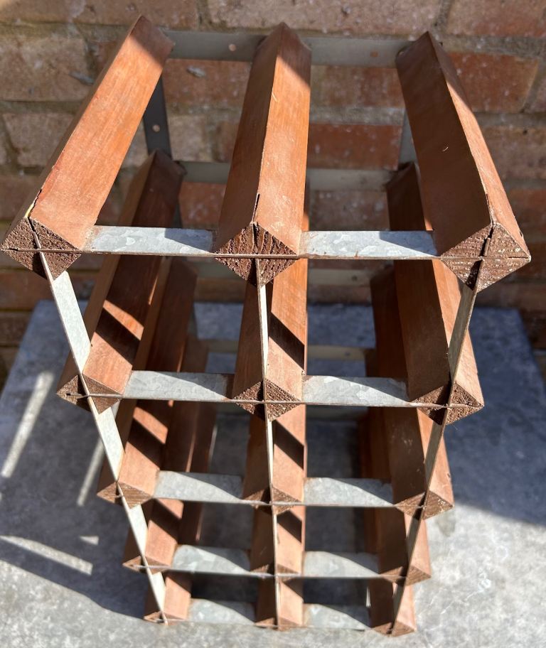 Wooden & Metal 8/12 Bottle Wine Rack Pre-loved £10