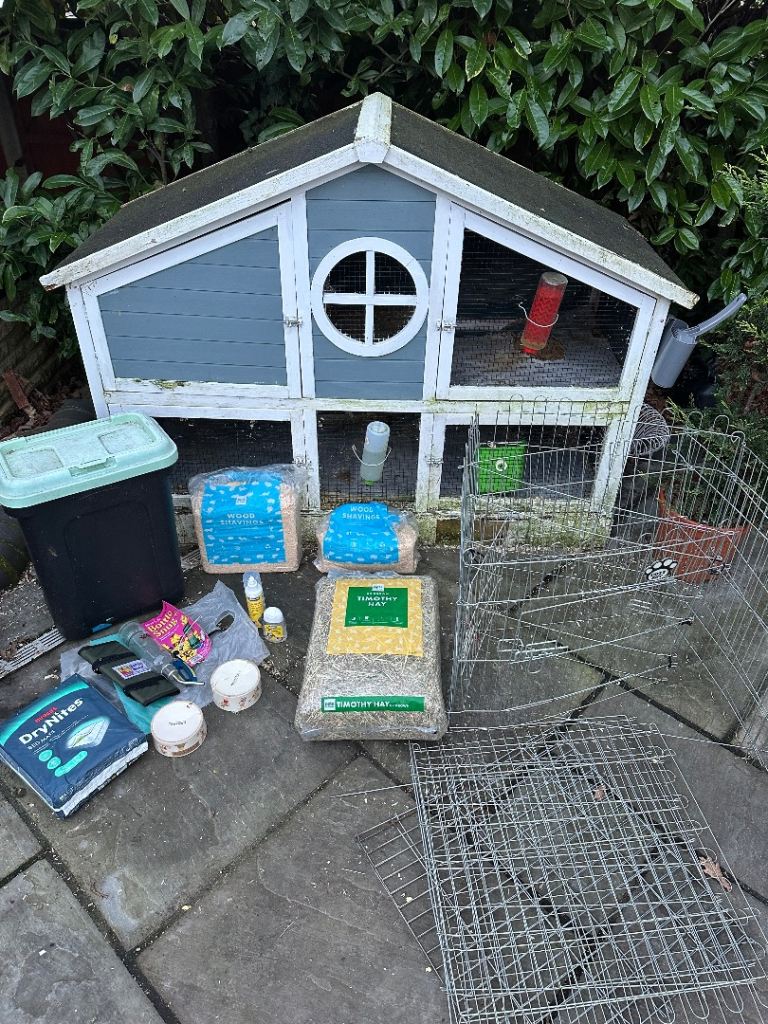 FOXGLOVE DOUBLE TIER GUINEA PIG HUTCH AND HUGE BUNDLE OF ACCESORIES!