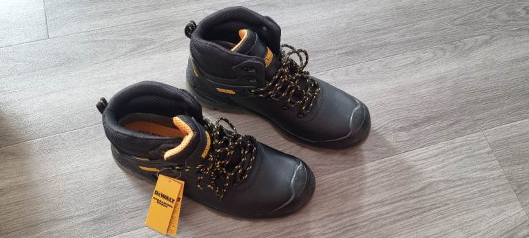 image for Brand new in box DeWalt "Newark" Safety Work Boots - Size UK10 - Colour Black - Fully Waterproof
